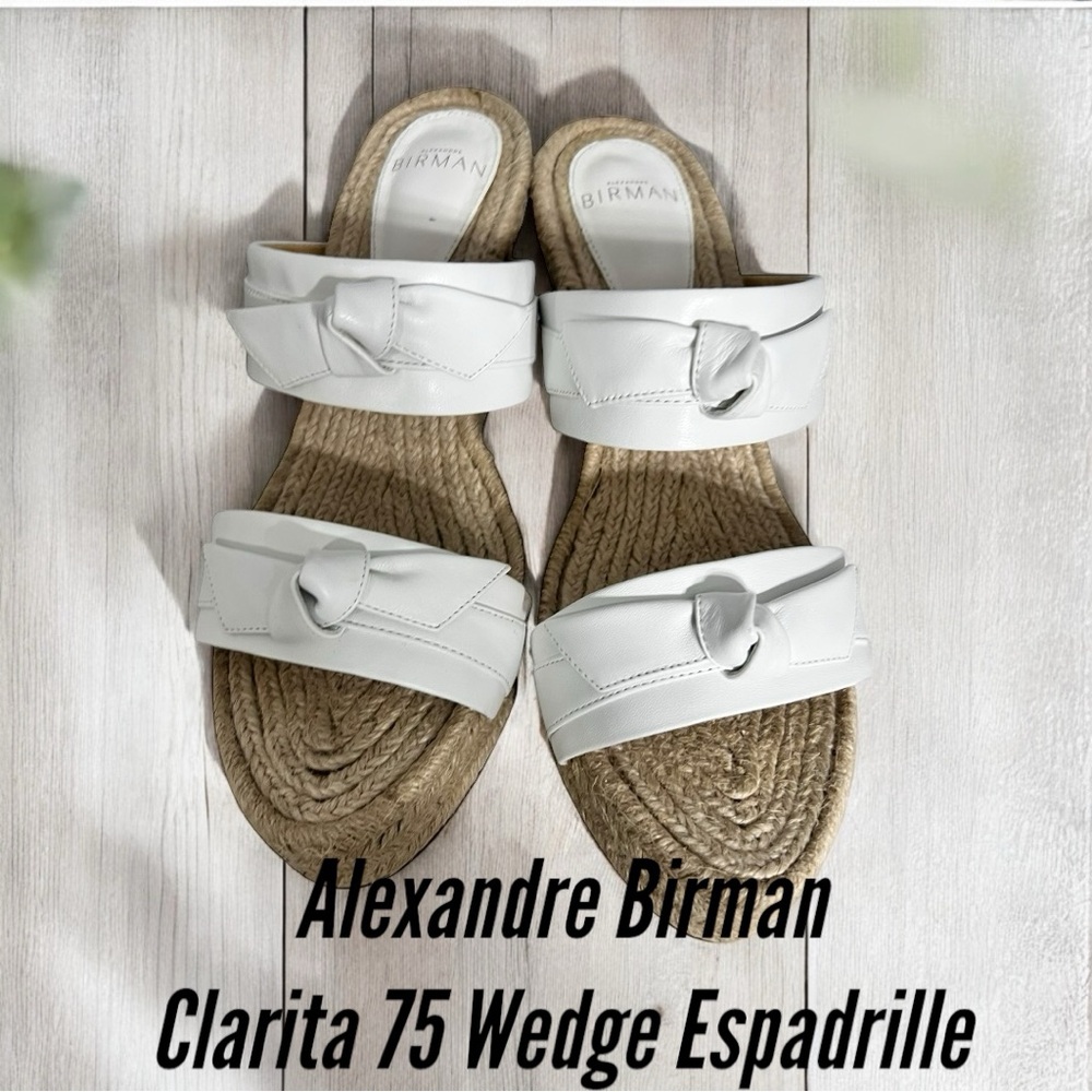 Alexandre Birman White Clarita 75 Wedge Espadrille